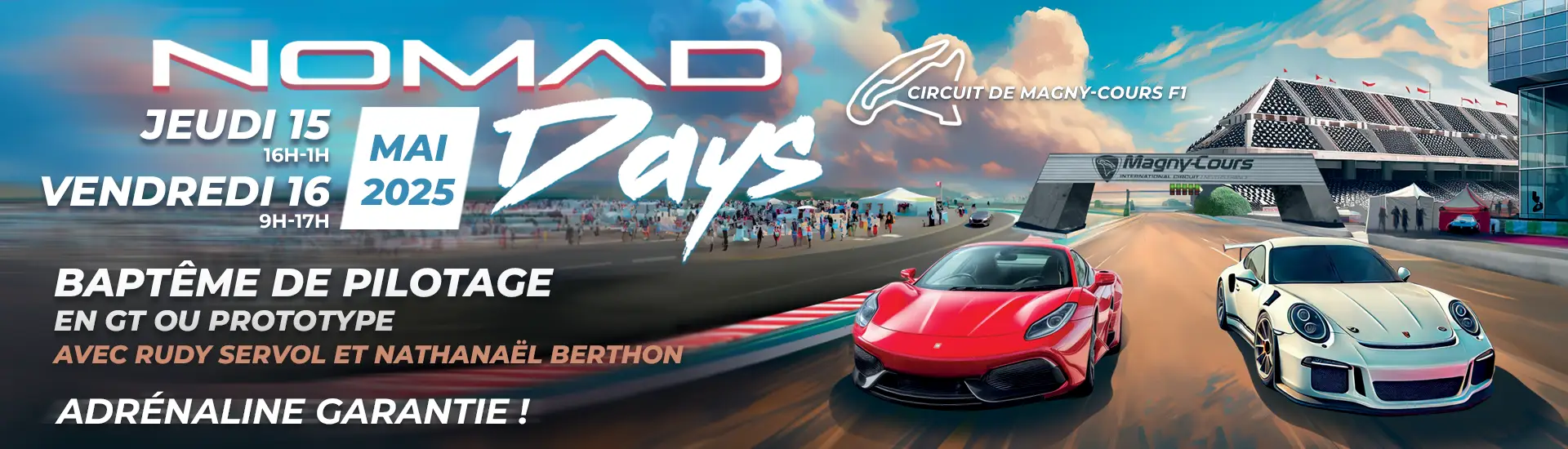 Baptêmes Nomad Days sur le circuit de Magny-Cours F1