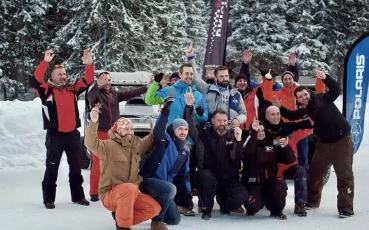 Podium RZR race on ice circuit