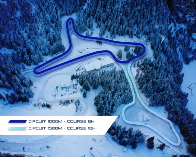 Plan course 6h 1000m Plan course en buggy sur glace 6h 1000m circuit de Flaine