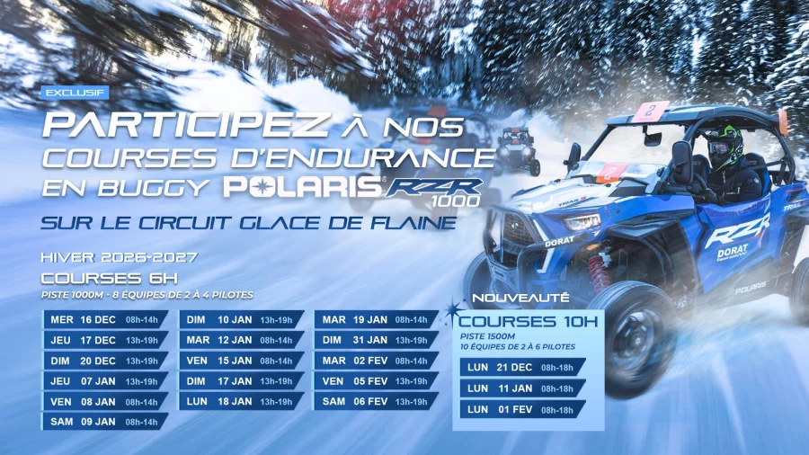 Calendrier Flaine team building en buggy RZR