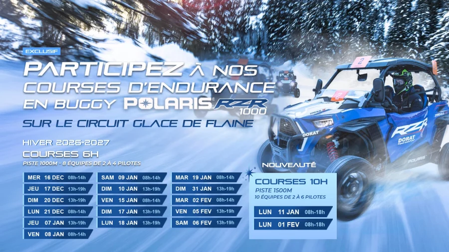 Dates des séminaires d'entreprise en Buggy RZR sur glace