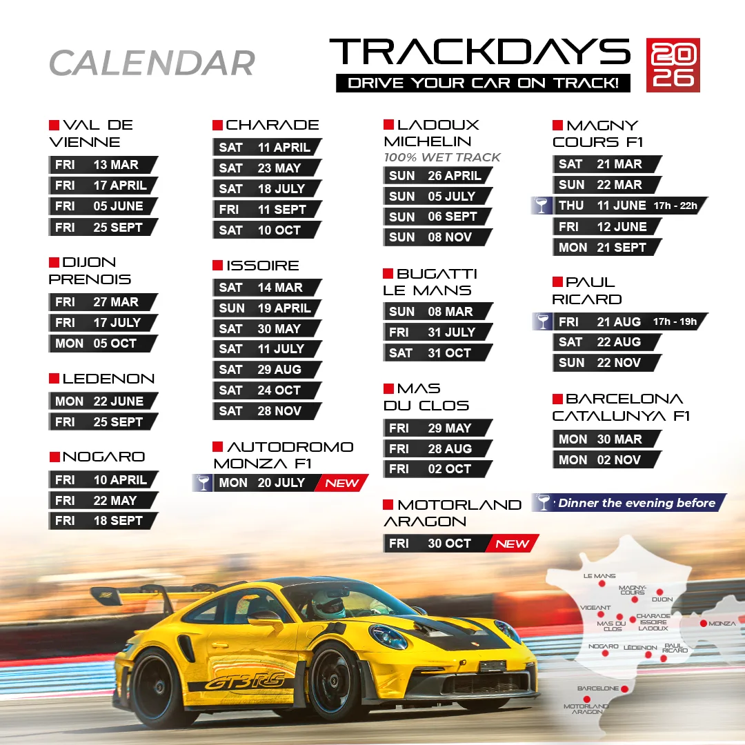 Calendar track days Nomad 2026