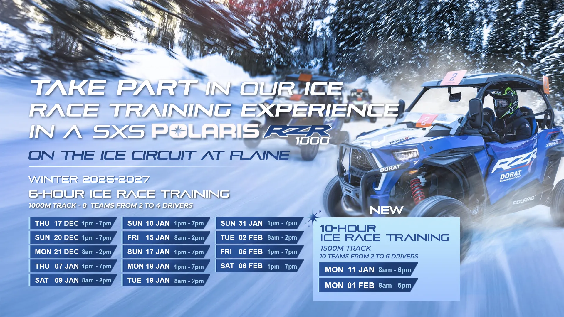 ice race training experience 10h en sxs polaris circuit glace de Flaine