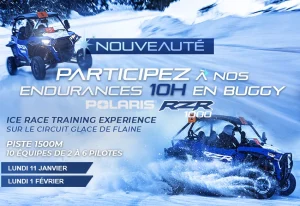 déroulé ice race training experience 10h en buggy polaris circuit glace de Flaine